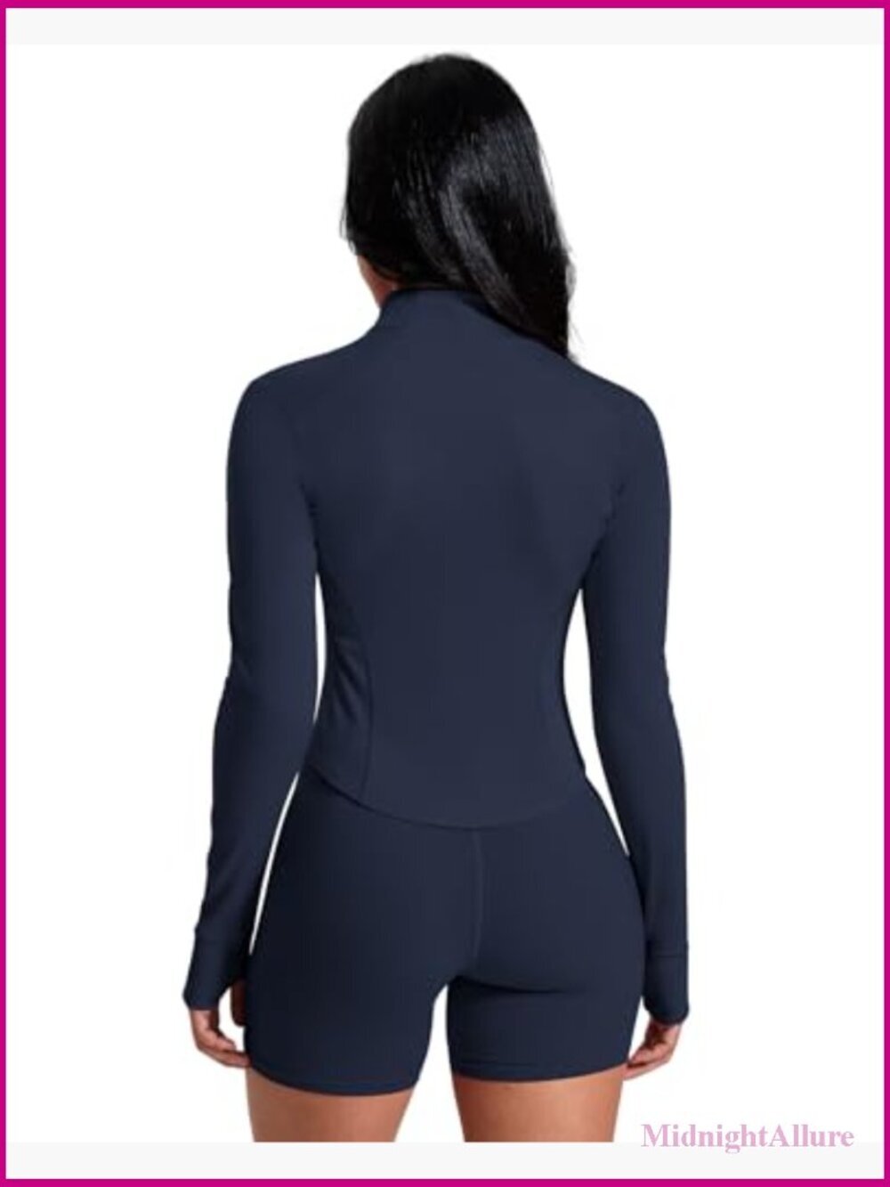 Lightweight Zip Up Crop Top Workout Jacket - Picture 4 of 7